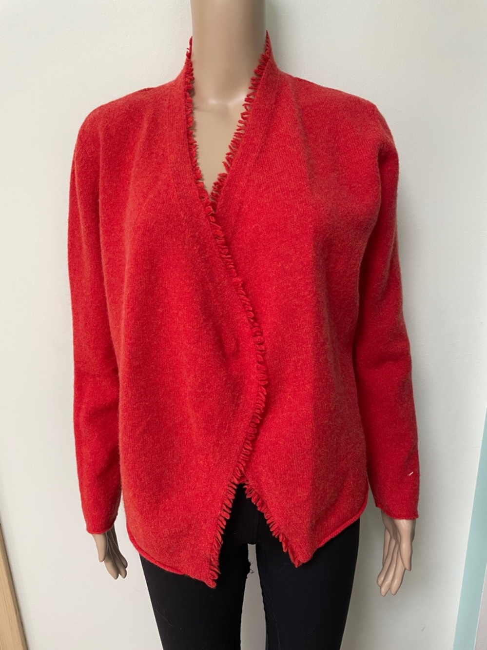 Eileen Fisher orange wool cardigan